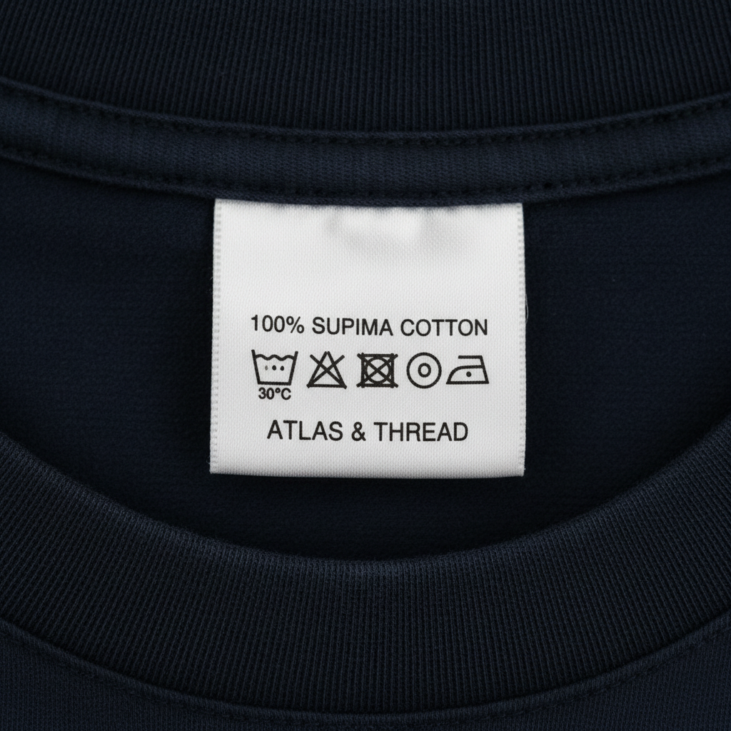 Вшивная этикетка — состав, уход, артикул